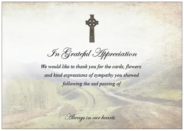 Acknowledgement Card  - Code ACK001, Acknowledgement card design