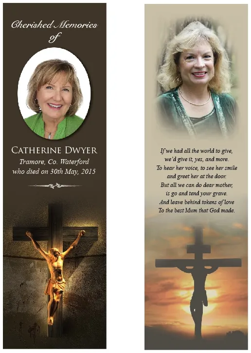 Memorial Bookmark - BMR002, Bookmark design