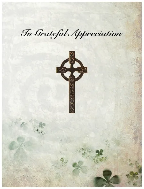 4 Page Folded Acknowledgement Card - Code ACK411, Acknowledgement card design