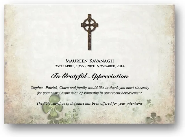 Acknowledgement Card - ACK7020, Acknowledgement card design