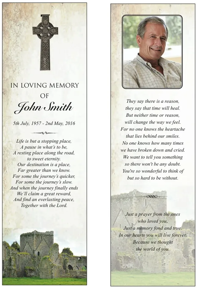 Memorial Bookmark - BMI001, Bookmark design