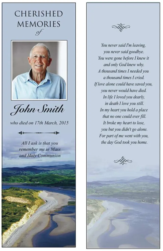 Memorial Bookmark - BMI022, Memorial card design