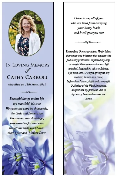 Nature / Scenic Memorial Bookmark - Code BMN012, Bookmark design