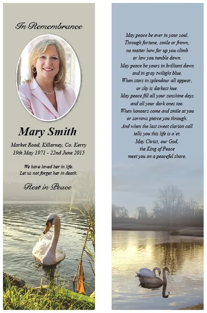 Memorial Bookmark - BMN029, Bookmark design