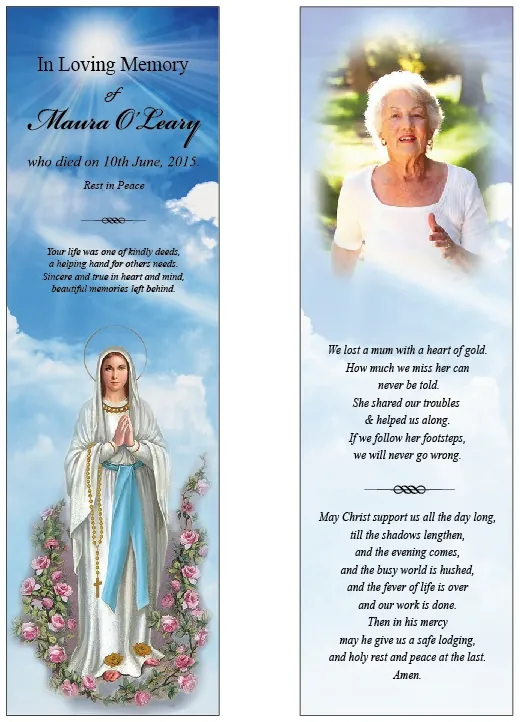 Memorial Bookmark - BMR011, Bookmark design