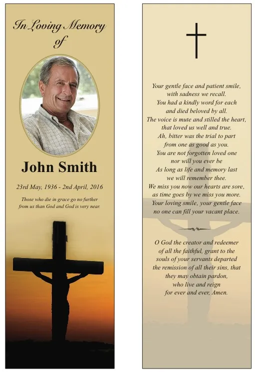 Memorial Bookmark - BMR027, Bookmark design