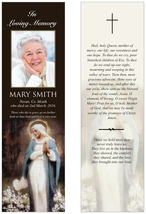 Our Lady Among the Flowers - Chambers - BMR032, Bookmark design