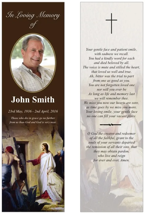 Raising of Lazarus - Bloch - BMR035, Memorial card design