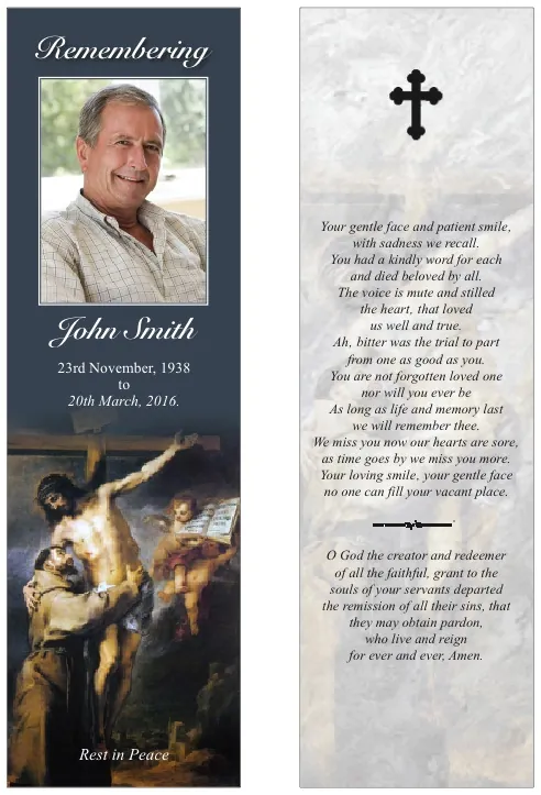 St. Francis Embracing The Crucified Christ - Murillo - BMR037, Bookmark design