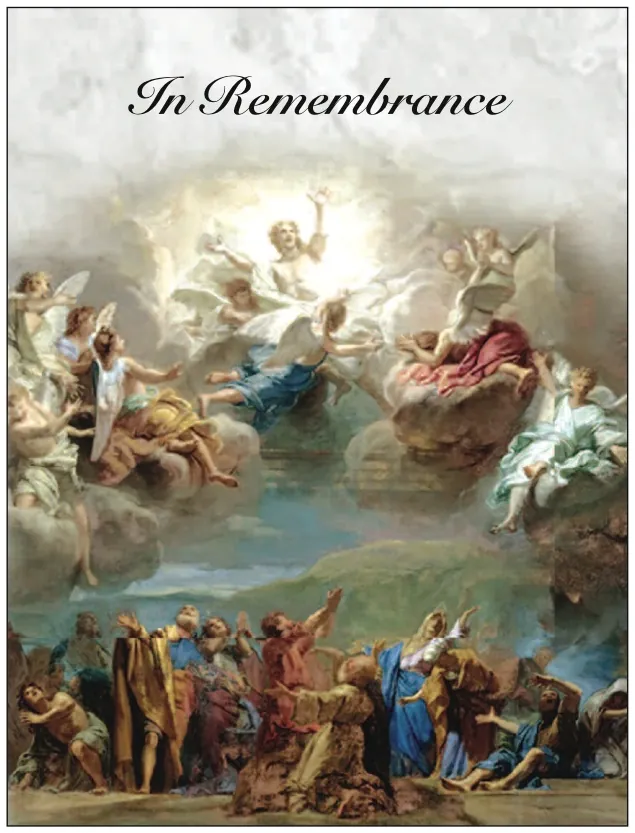 Ascension of Christ - Jouvenet - MCR033, Memorial card design