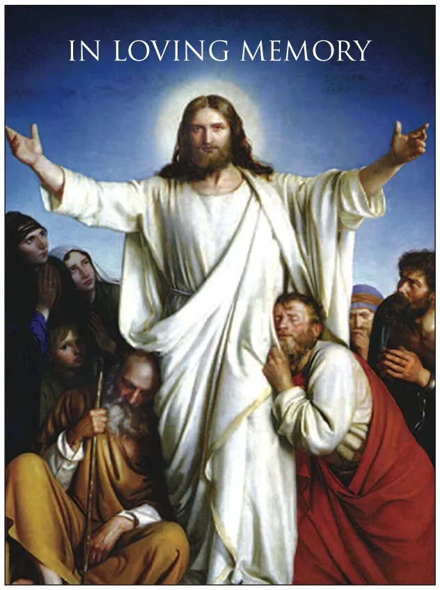 Christ The Consolator - Bloch - MCR034, Memorial card design
