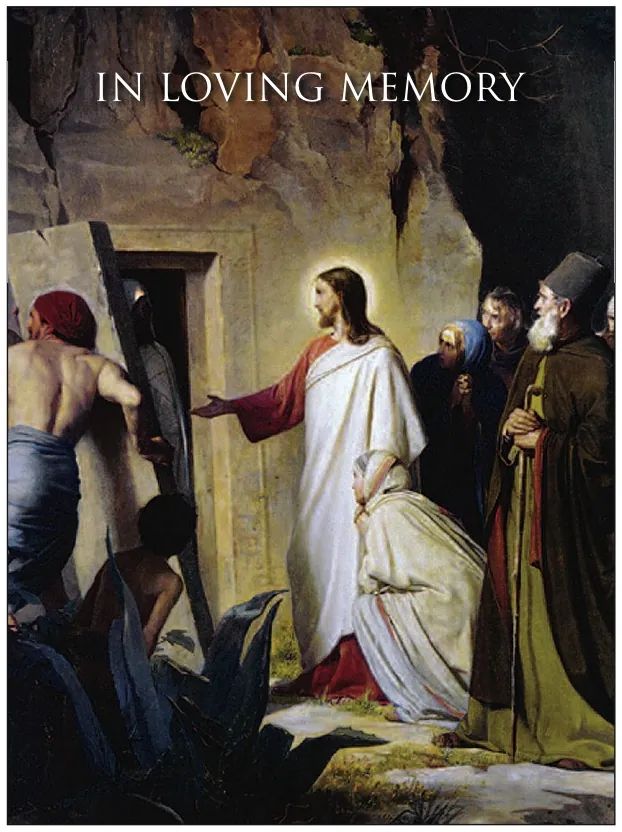 Raising of Lazarus - Bloch - MCR035, Memorial card design