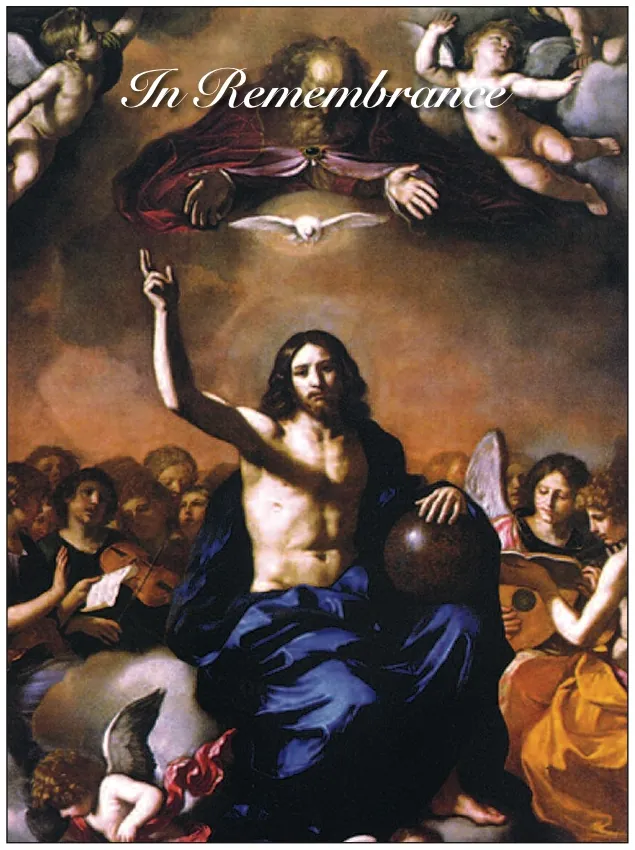The Holy Trinity - Guercino - MCR038, Memorial card design