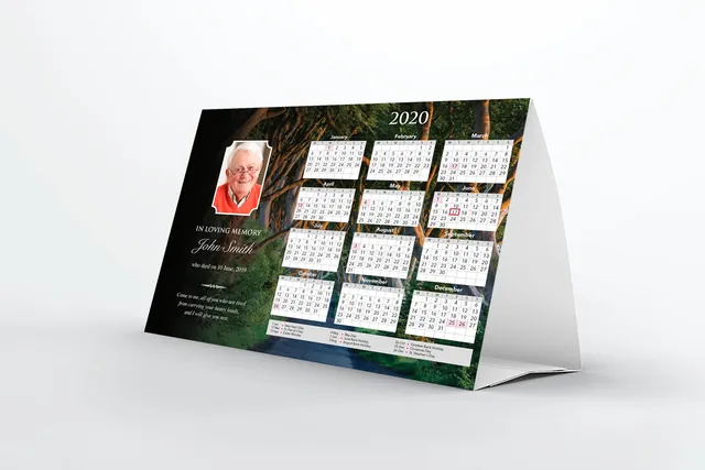 Memorial Desk Calendar - 1, Calendar design